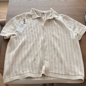 lululemon athletica Cream Casual Button Down Shirt